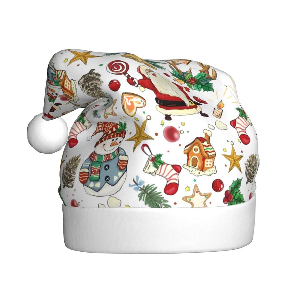 3424 Santa Claus Snowman Christmas Hat Santa Hats Adults Unisex Velvet